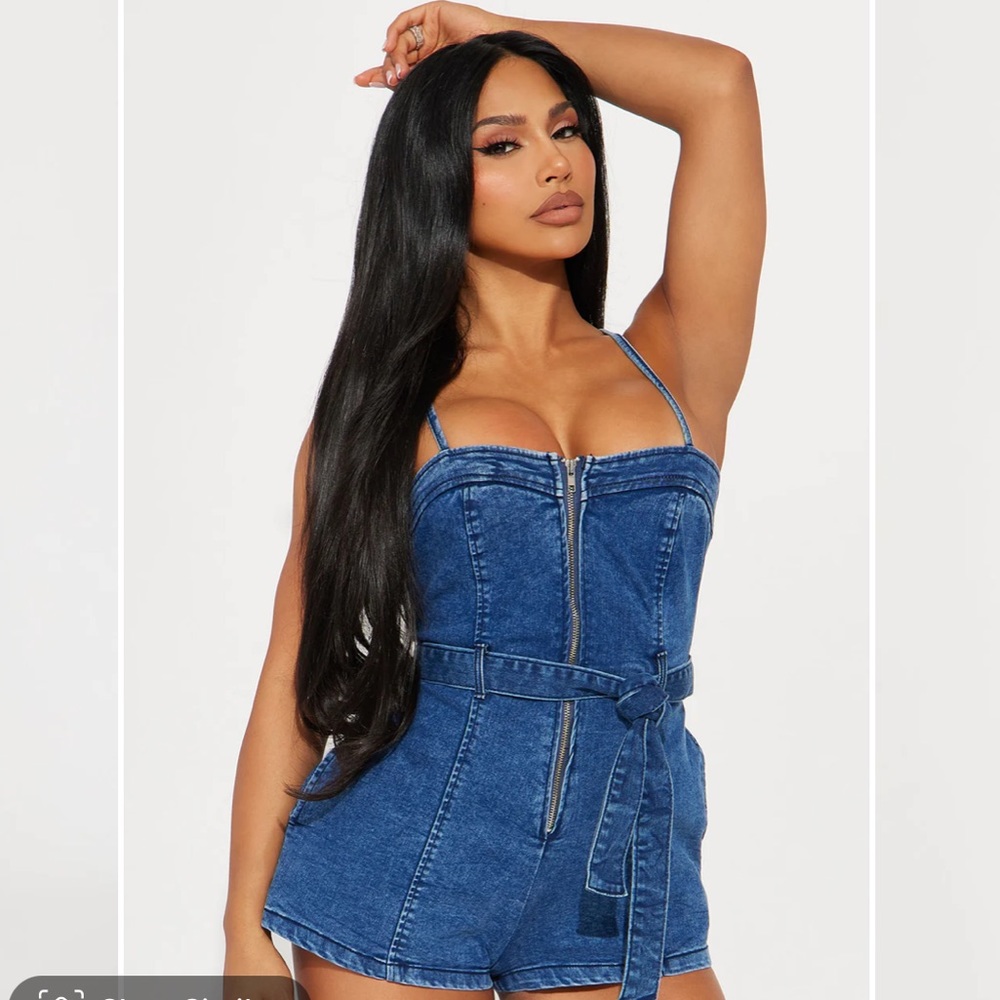 Fashion Nova Denim Romper. ✨